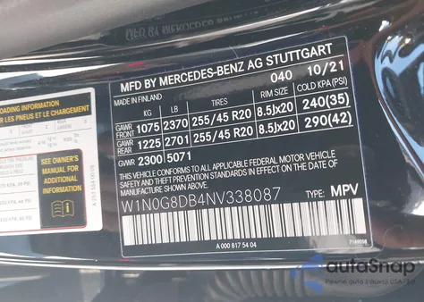 2022 Mercedes-Benz Glc 300 Suv z USA, uszkodzony, nr VIN W1N0G8DB4NV338087